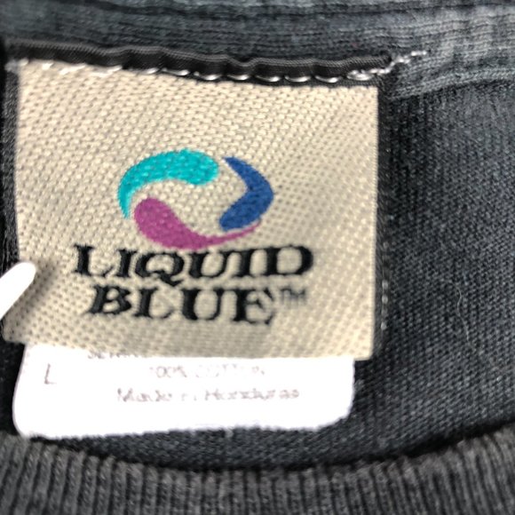 Liquid Blue Lynyrd Skynyrd Shirt Men's Large Grey Trashed Southern Rock Tie Dye - Picture 6 of 10